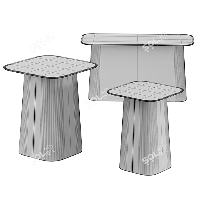 Vitra Wooden Side Tables Collection 3D model image 2