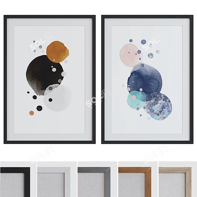  Modern Abstract Picture Frame Set 3D model image 1