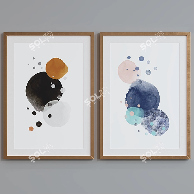  Modern Abstract Picture Frame Set 3D model image 4