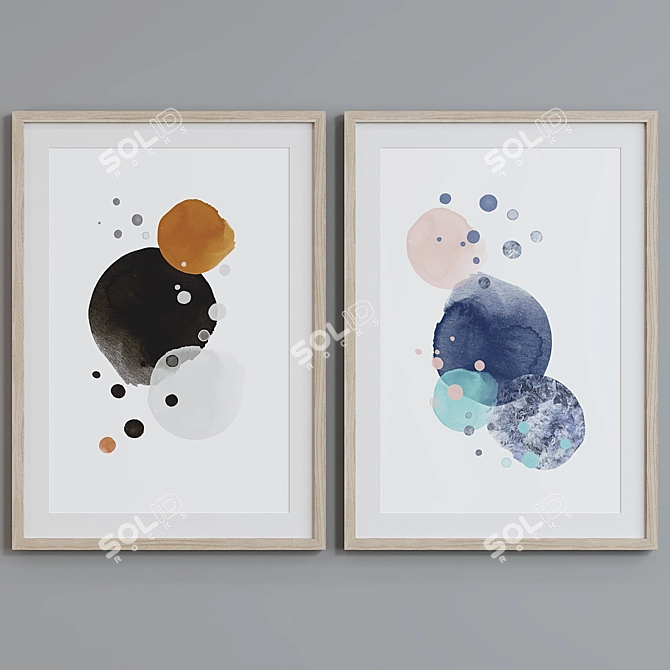  Modern Abstract Picture Frame Set 3D model image 5