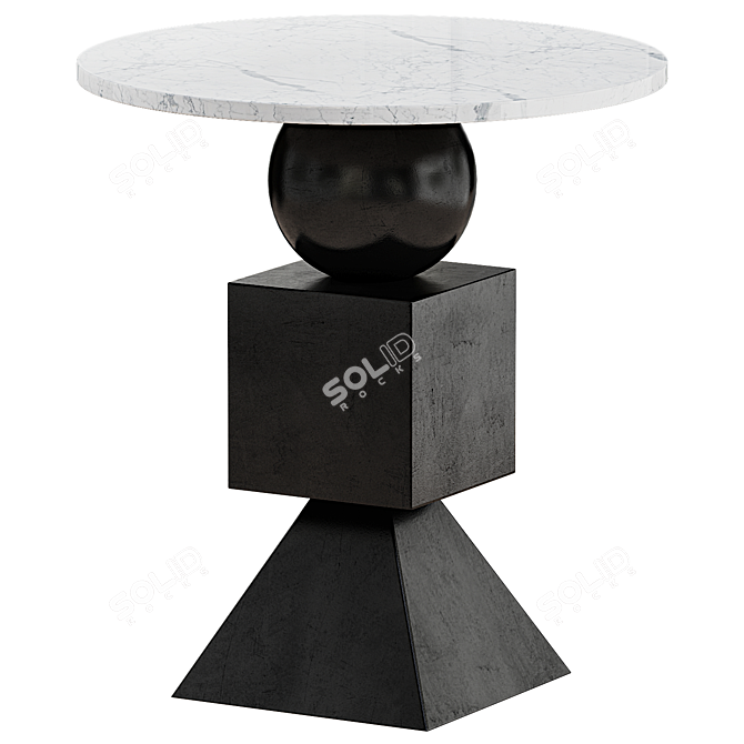 Contemporary Domino Side Table 3D model image 1