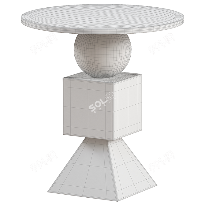 Contemporary Domino Side Table 3D model image 2