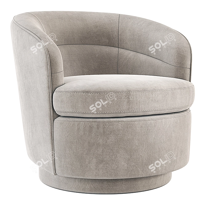 West Elm Viv Swivel Chair: Versatile Velvet Seating 3D model image 1