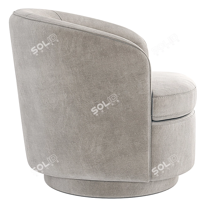 West Elm Viv Swivel Chair: Versatile Velvet Seating 3D model image 3