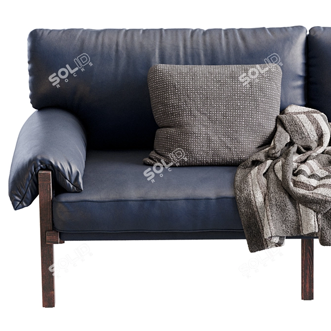 Sleek Lita Leather Sofa Model 3D model image 7