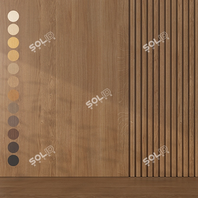 Oak Wood Seamless Texture Set 3D model image 1