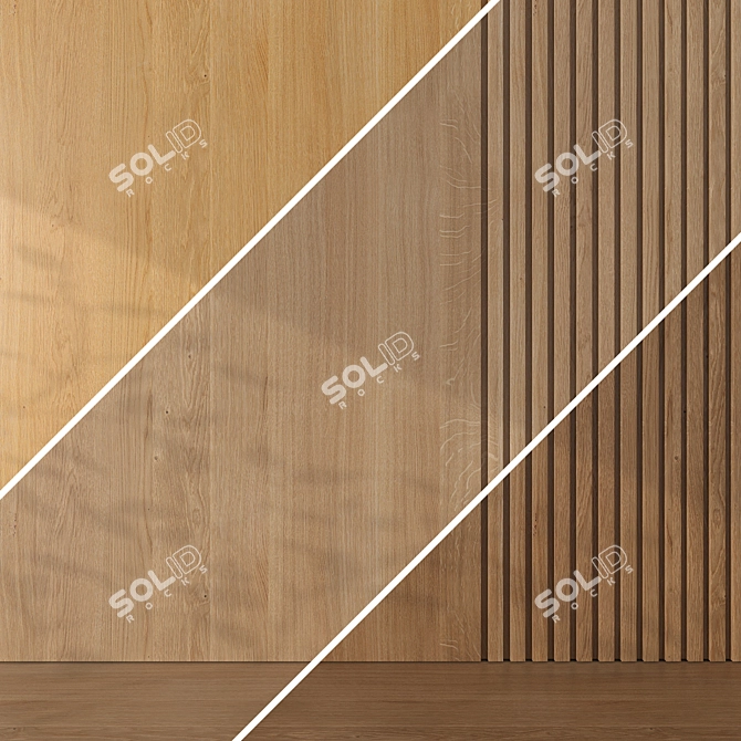 Oak Wood Seamless Texture Set 3D model image 3