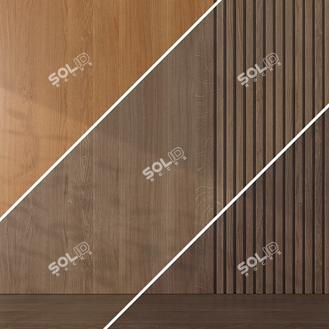 Oak Wood Seamless Texture Set 3D model image 4