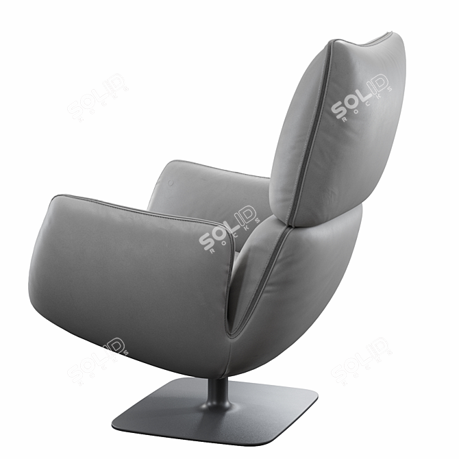 Elegance in Leather Swivel Chair 3D model image 3