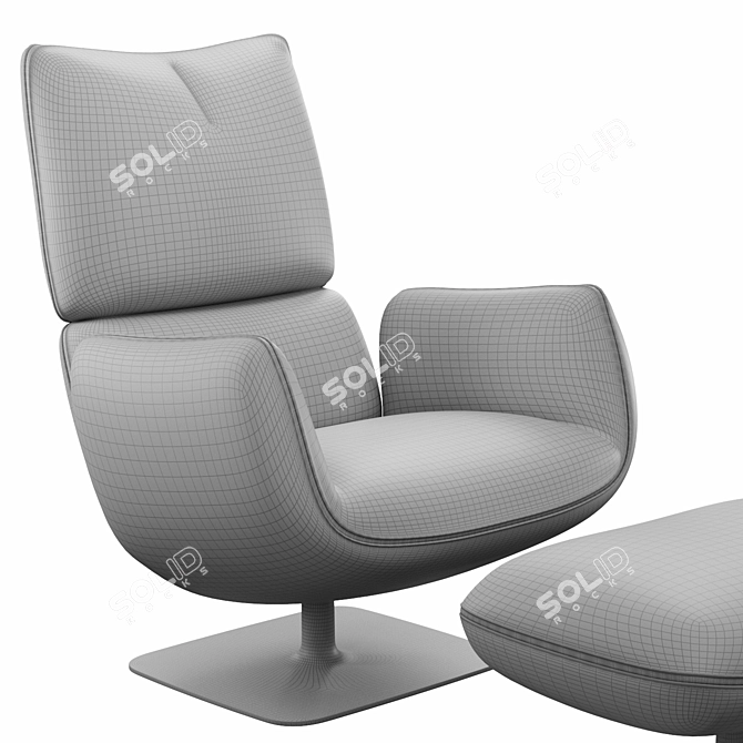 Elegance in Leather Swivel Chair 3D model image 5
