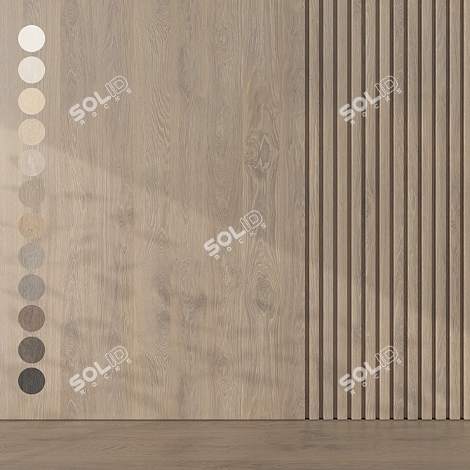 Oak 078 Seamless Texture Pack 3D model image 1