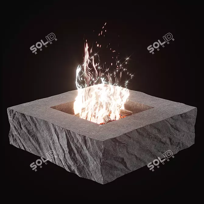 Modern 3D Fireplace 1000x1000x300 3D model image 2