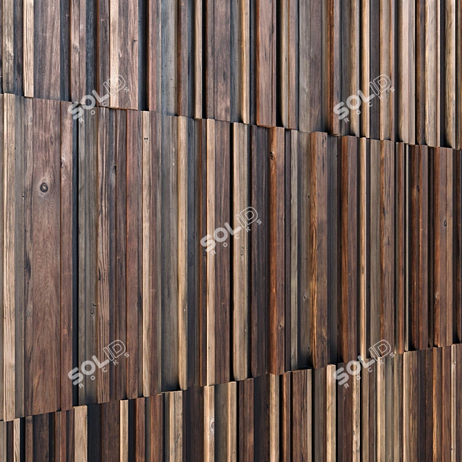 Wooden Panel Rail Line Asset 3D model image 1
