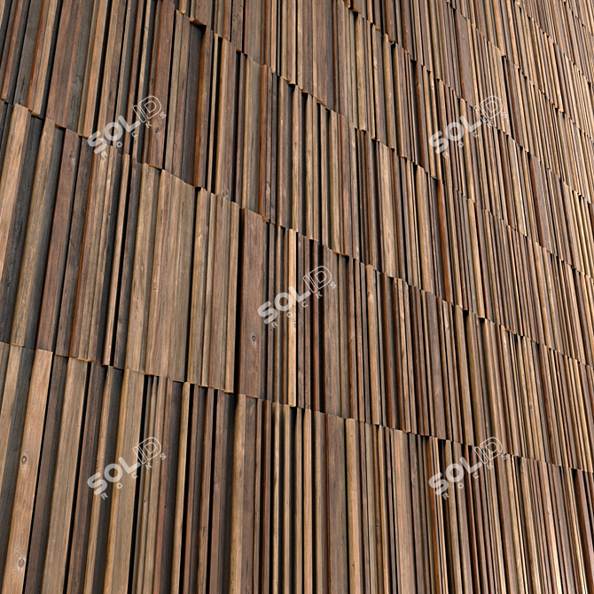 Wooden Panel Rail Line Asset 3D model image 2
