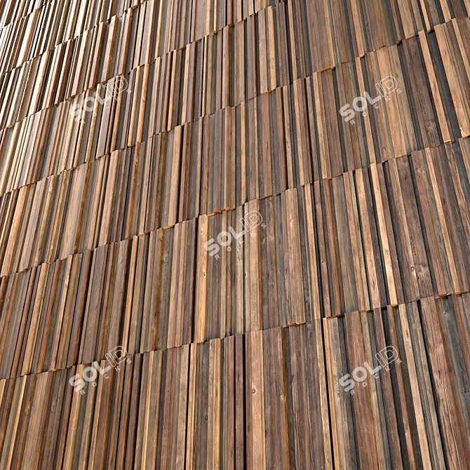 Wooden Panel Rail Line Asset 3D model image 3