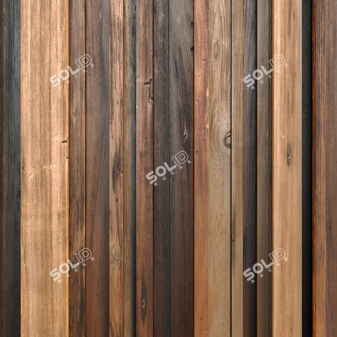 Wooden Panel Rail Line Asset 3D model image 5