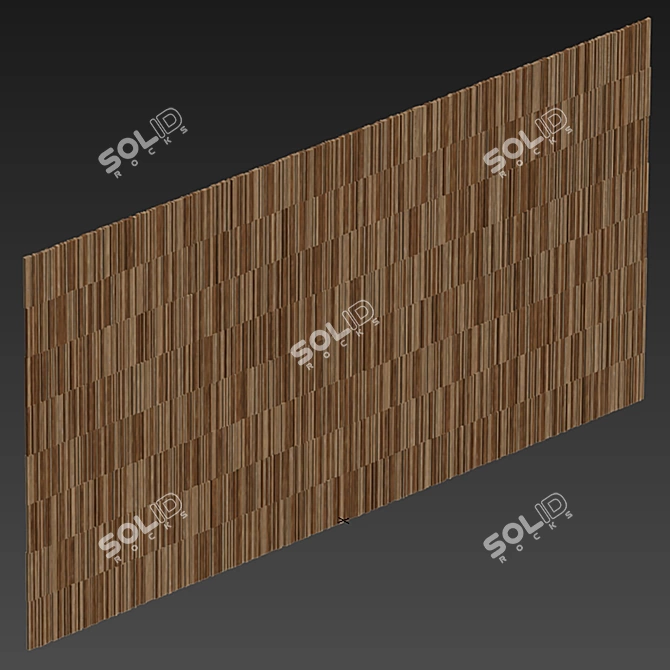 Wooden Panel Rail Line Asset 3D model image 6