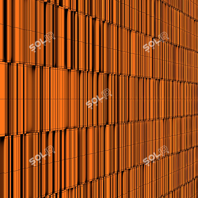 Wooden Panel Rail Line Asset 3D model image 7