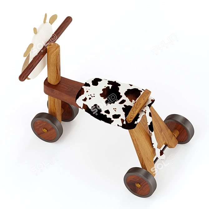 Cow Toddler Balance Bike Model 3D model image 4