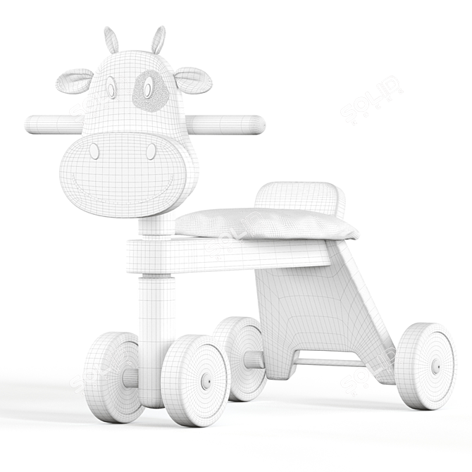 Cow Toddler Balance Bike Model 3D model image 7