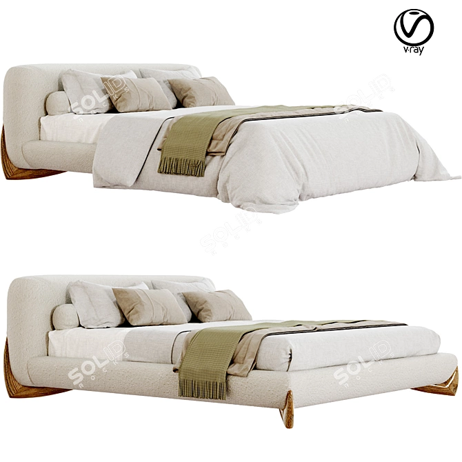 Elegant SOFTBAY Bed By Porada. 3D model image 5