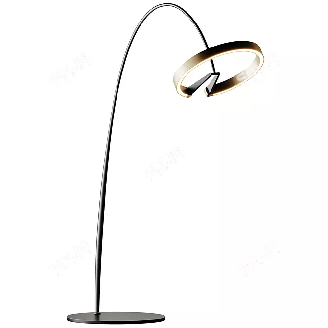 Minimalist Gold Floor Lamp 3D model image 1