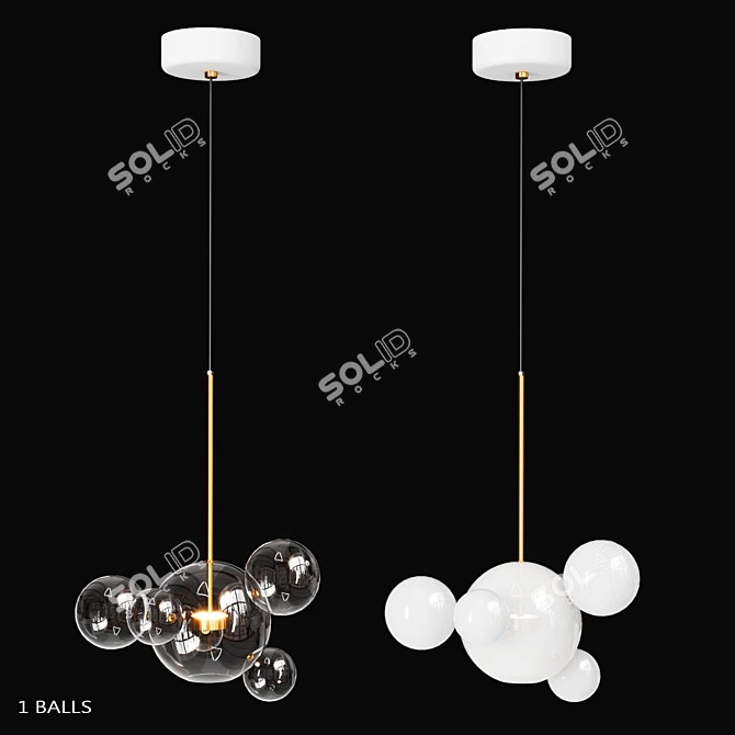 Modern Bubble Design Lamp Duo 3D model image 2