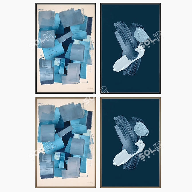 Gallery Set with Multiple Frames 3D model image 2