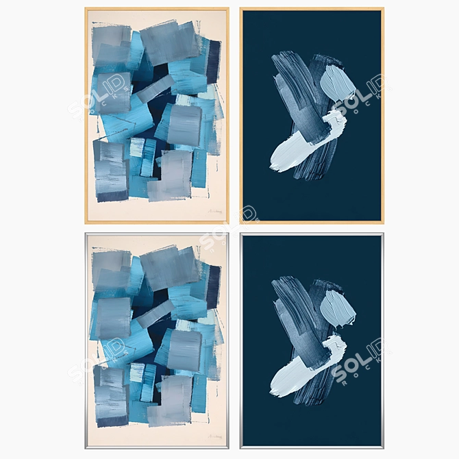 Gallery Set with Multiple Frames 3D model image 3