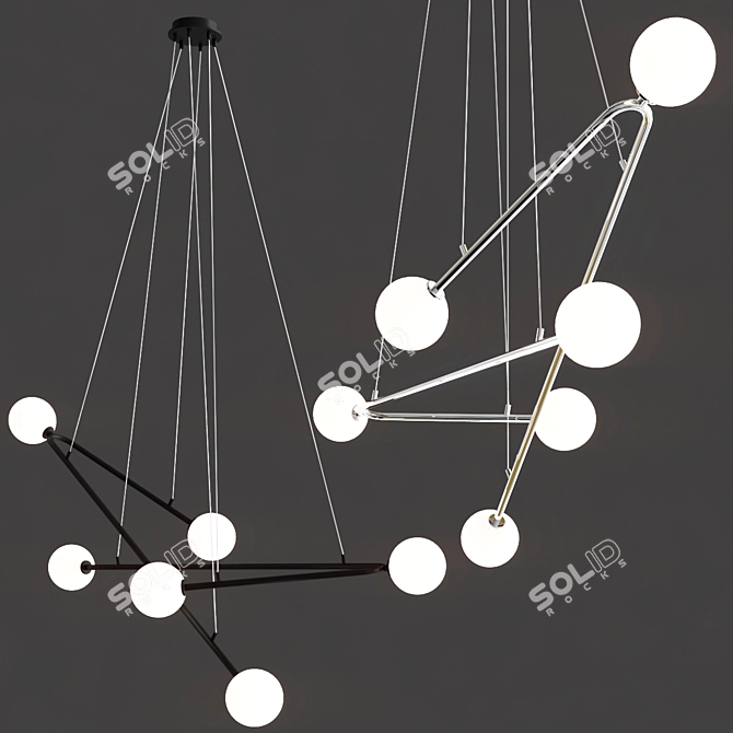 Sleek Pendant Light by Pepe 3D model image 2