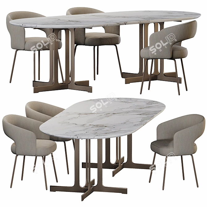 Modern Italian Design Sofa Nell 3D model image 2