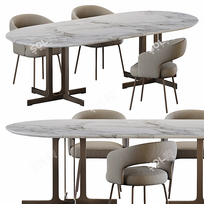 Modern Italian Design Sofa Nell 3D model image 3