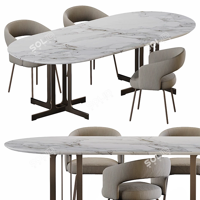 Modern Italian Design Sofa Nell 3D model image 4