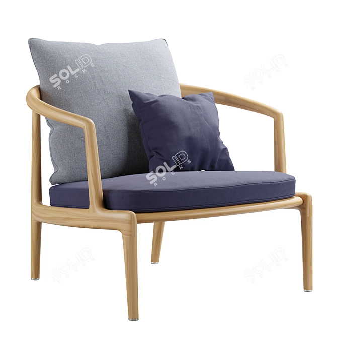 Roberto Lazzeroni Teak Armchair 3D model image 1