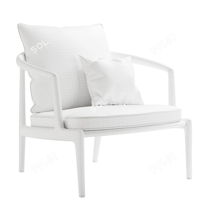 Roberto Lazzeroni Teak Armchair 3D model image 3