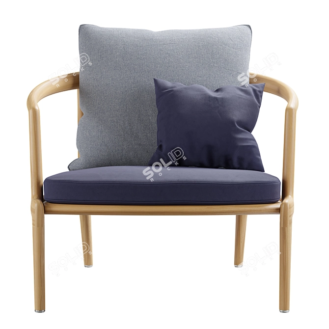 Roberto Lazzeroni Teak Armchair 3D model image 5