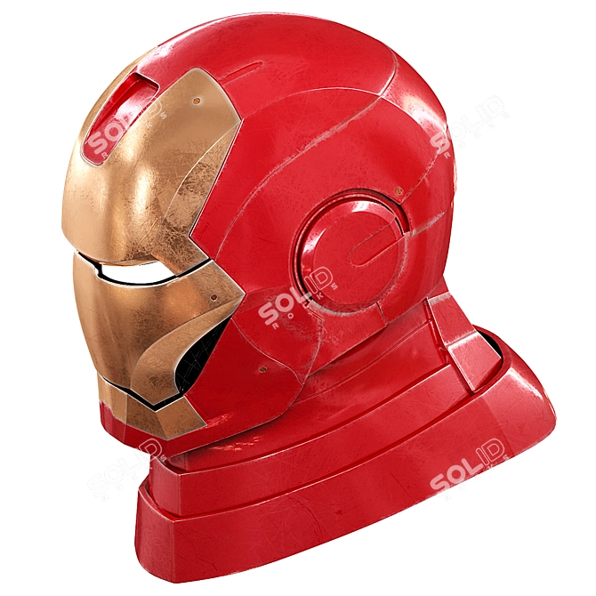 Replica Iron Man Helmet Cosplay 3D model image 3