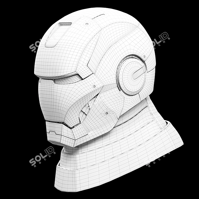 Replica Iron Man Helmet Cosplay 3D model image 5