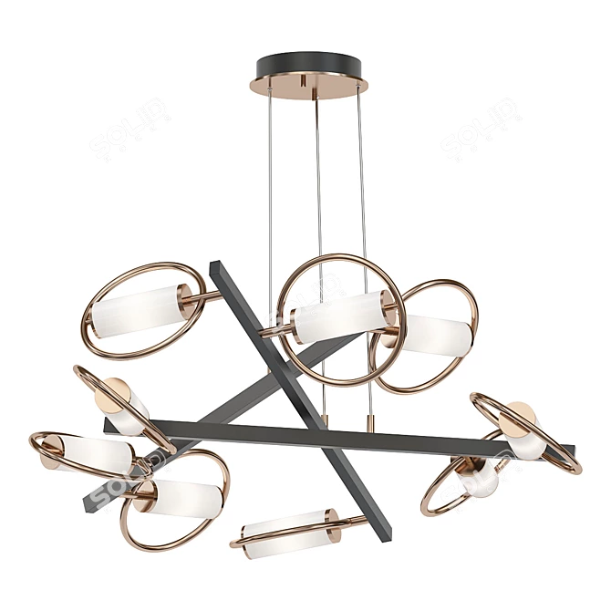 Elegant 9-Light LED Pendant 3D model image 1