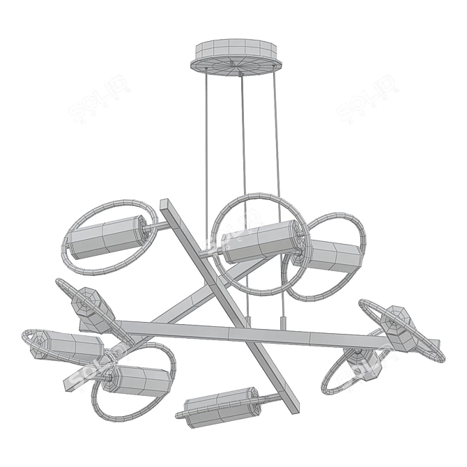 Elegant 9-Light LED Pendant 3D model image 2