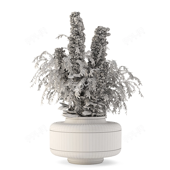 Modern Glass Potted Plant Set 3D model image 7