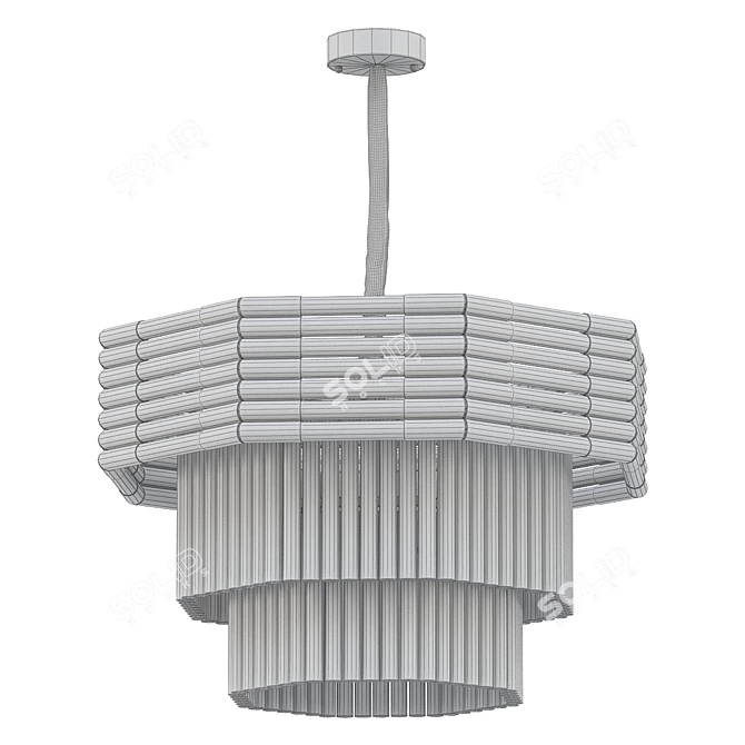 Modern Brass Crystal Chandelier 3D model image 2