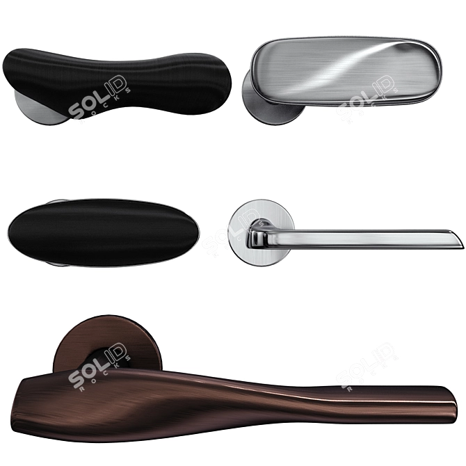 Elegant Olivari Door Handle Collection 3D model image 1