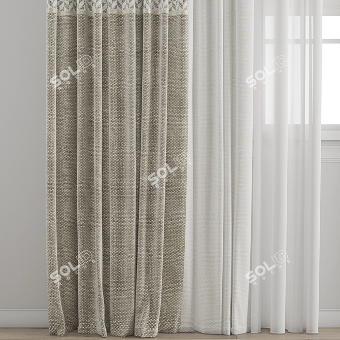 Detailed Curtain 3D Model Archive 3D model image 2