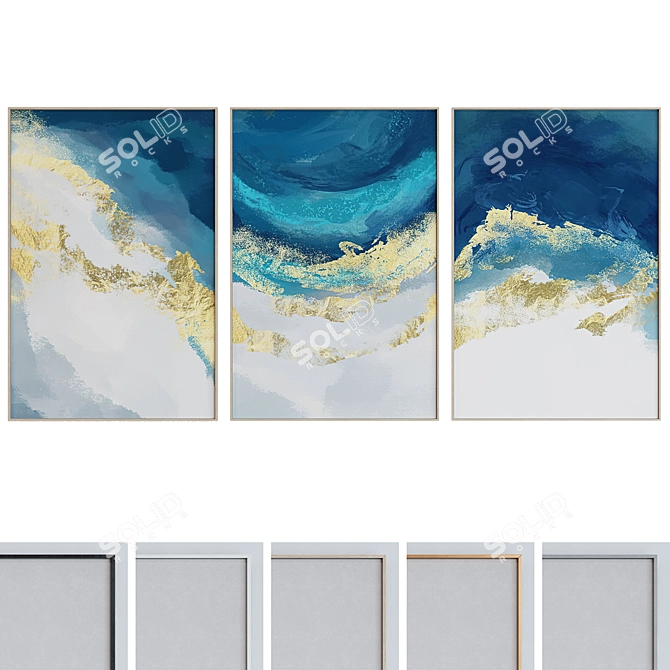 Modern Abstract Picture Frame Set 3D model image 1