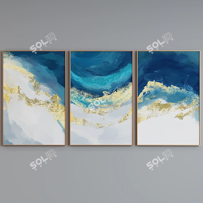 Modern Abstract Picture Frame Set 3D model image 2