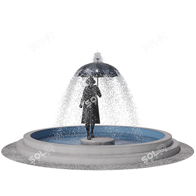  Urban Architectural Fountain Model 3D model image 1