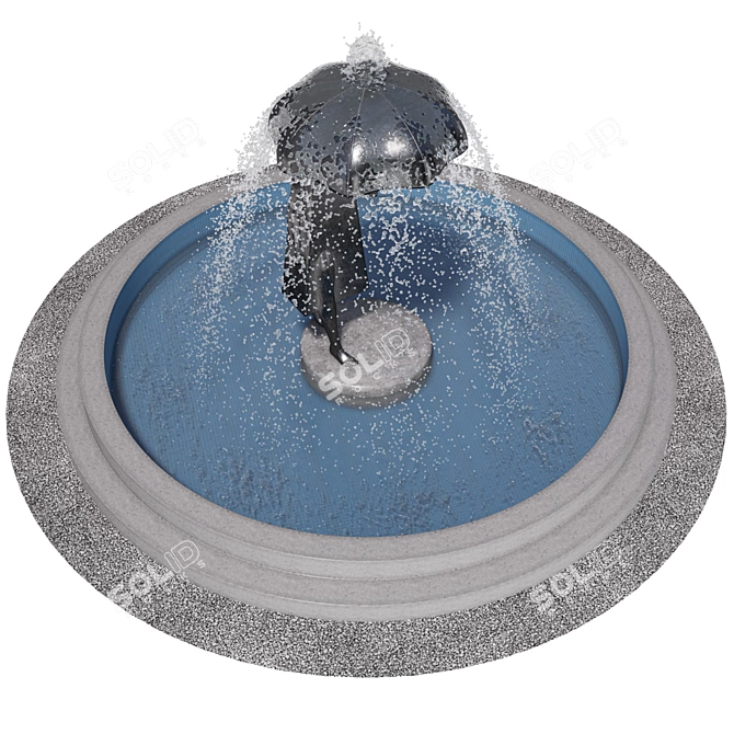  Urban Architectural Fountain Model 3D model image 6