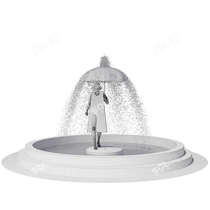  Urban Architectural Fountain Model 3D model image 7