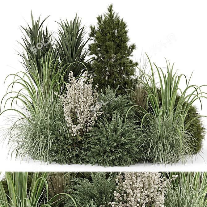 Bush Set 1027: Outdoor Plants 3D model image 1